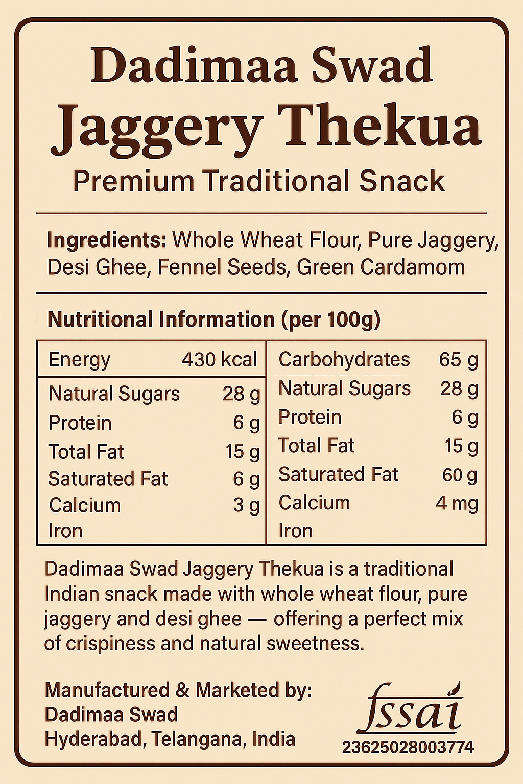 Dadimaa Swad – Traditional Thekua Combo Pack (4 Variants | 250g & 750g Options)